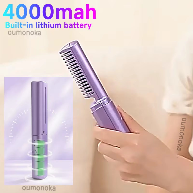 Wireless Hot Comb Hair Plates Curling Iron Styling Appliances Straightener Smooth Flat Iron Setting Heating Styling Tools