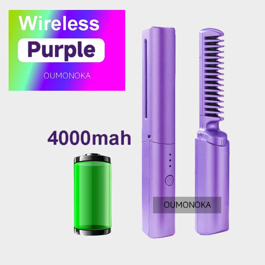 Wireless Hot Comb Hair Plates Curling Iron Styling Appliances Straightener Smooth Flat Iron Setting Heating Styling Tools